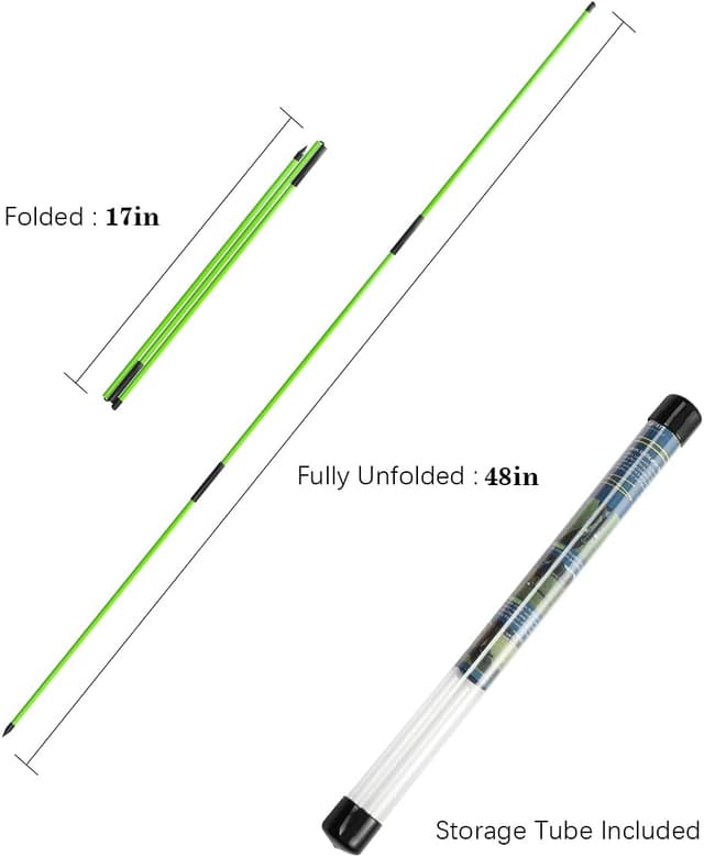 Detalle de Rhino Valley Golf Alignment Sticks (Collapsible) – alignment and posture trainer with clear tube case