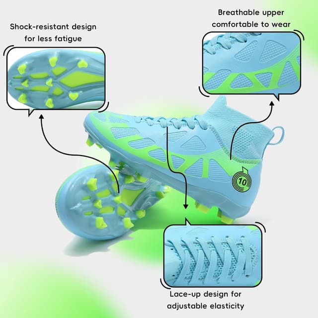 Thumbnail 6 de WOwallet Kinder-Fußballschuhe mit hohem Schaft für Jungen & Mädchen – robuste Outdoor-Sportschuhe