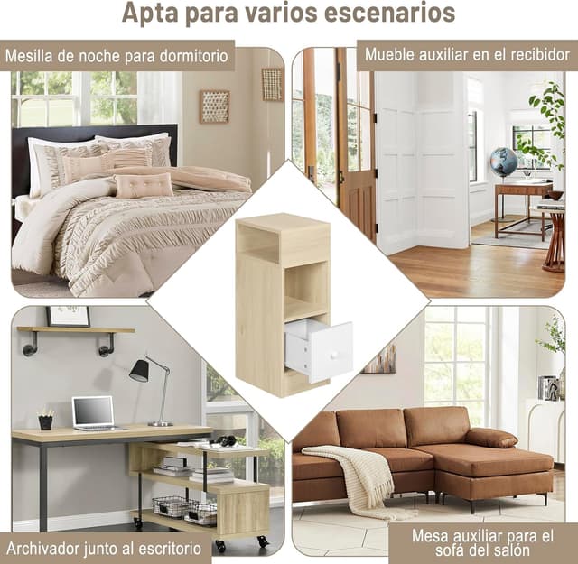 Thumbnail 6 de EUGAD 2X Mesitas de Noche Modernas de Madera 🌙