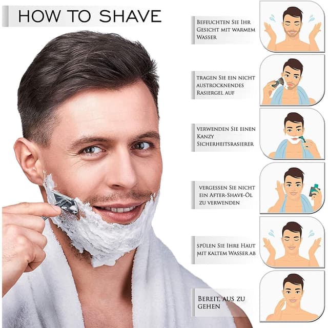 Detalle de KANZY Rasierhobel Safety Razor Set 10 Klingen