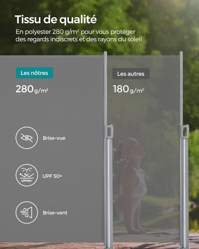 Thumbnail 3 de SONGMICS Store latéral Aluminium Extensible 200×350