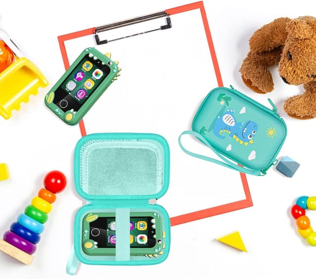 Detalle de Leayjeen Kids Smart Phone Bag (EVA) with Strap and Handle – Green (Bag Only)