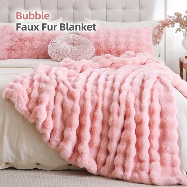 Detalle 2 de Smoofy Faux Fur Throw Blanket 50" x 60" ๐