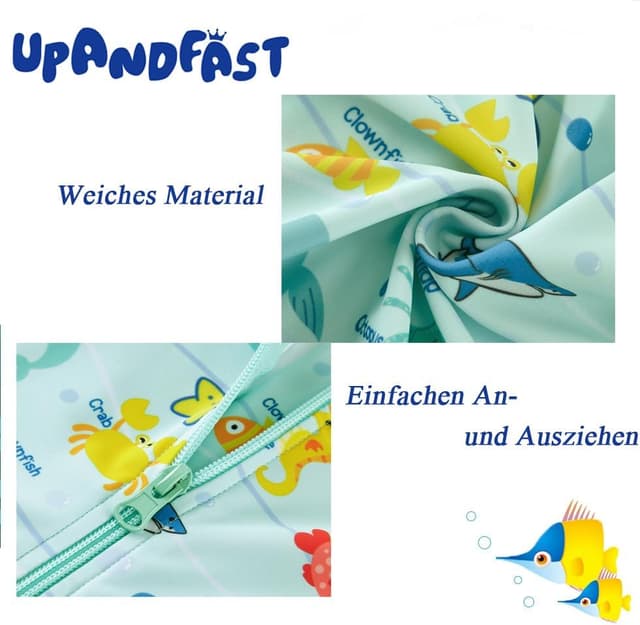 Thumbnail 6 de upandfast Baby Badeanzug mit schrägem Reißverschluss und UPF 50+ (Junge/Mädchen)