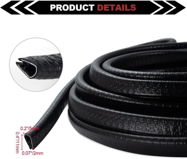 Detalle 2 de Door Edge Protector 20M grey rubber trim