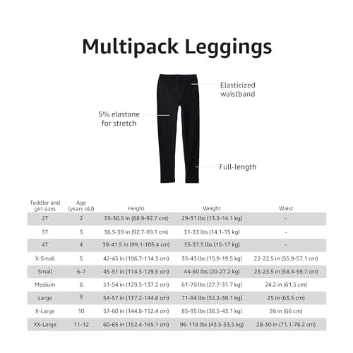 Thumbnail 5 de Amazon Essentials Leggings niña pack 3, talla 11-12