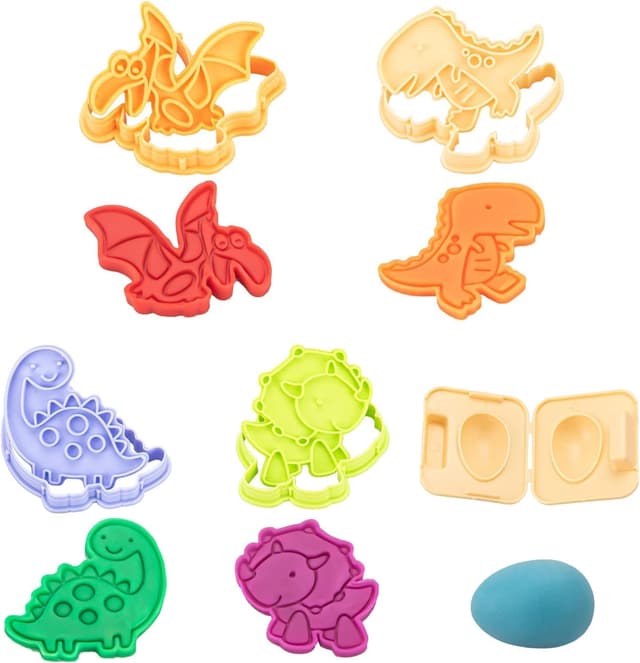 Detalle de Kids dough tools & cutters set (41 pieces) with rolling pin, moulds, scissors, play mat and storage bag