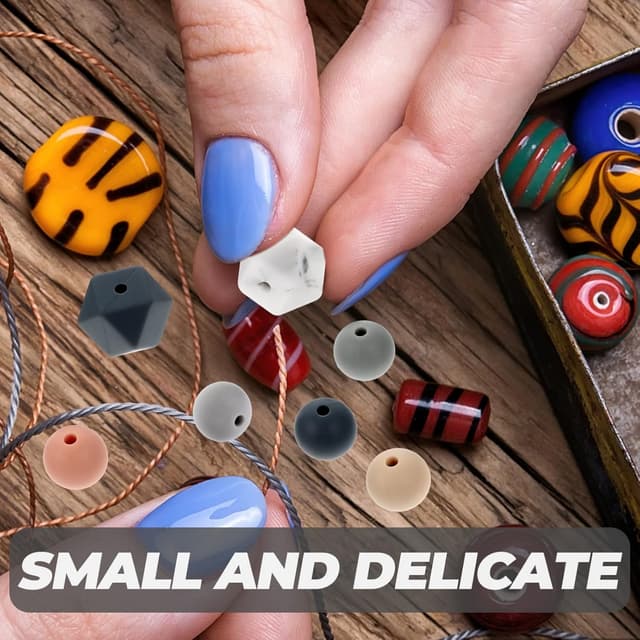 Detalle de COHEALI Silikonperlen rund 1,20 cm – 100 Stück für DIY-Schmuck, Schlüsselanhänger & Armbänder