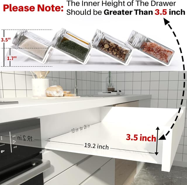 Thumbnail 6 de MIUKAA Clear Acrylic Spice Drawer Organizer 13–26"