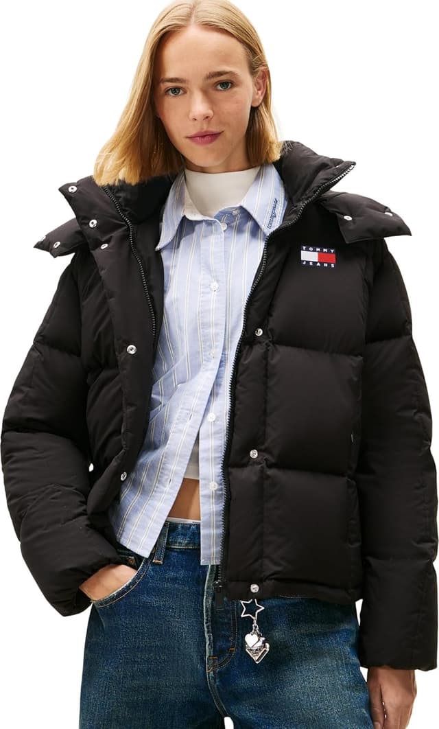 Detalle de Tommy Jeans Women’s Alaska Grid Down Puffer Jacket with Hood