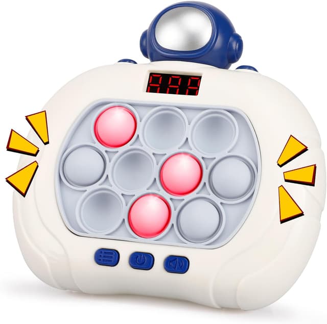 Detalle de GAPER GO Pop Game Light Up Fidget Toy (Astronaut) — LED Screen Handheld Push Pop Puzzle Game for Kids