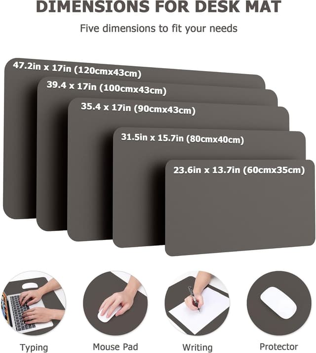 Detalle de MOLMO Non-Slip Desk Mat (Waterproof) – Dark Grey, 60 x 35 cm