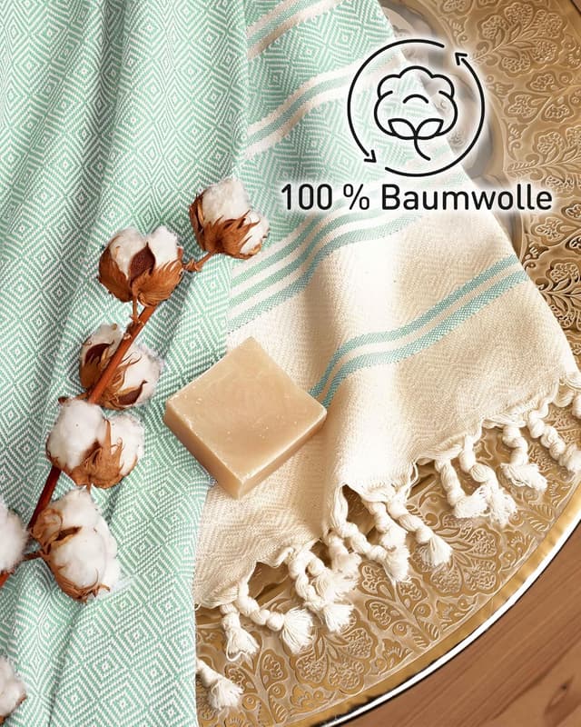 Detalle 1 de Fit-Flip Hammamtuch 100x200 cm aus Baumwolle