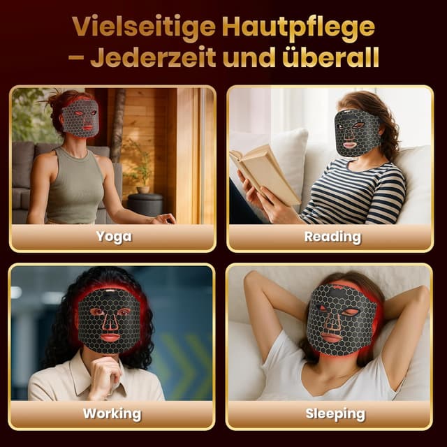 Thumbnail 4 de Rotlichtlampe LED Maske – 4-Farben-Lichttherapie 240 LEDs