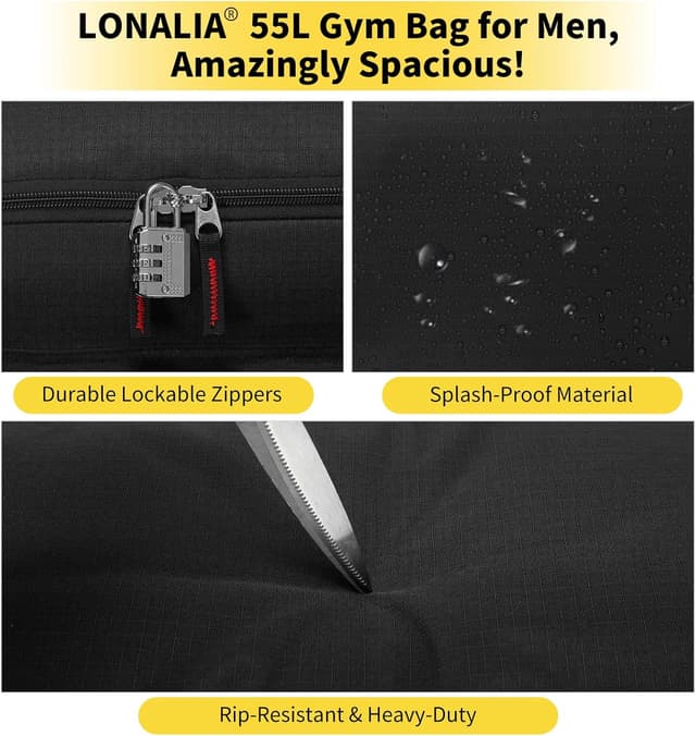 Detalle 2 de LONALIA Sporttasche Reisetasche 55 Liter