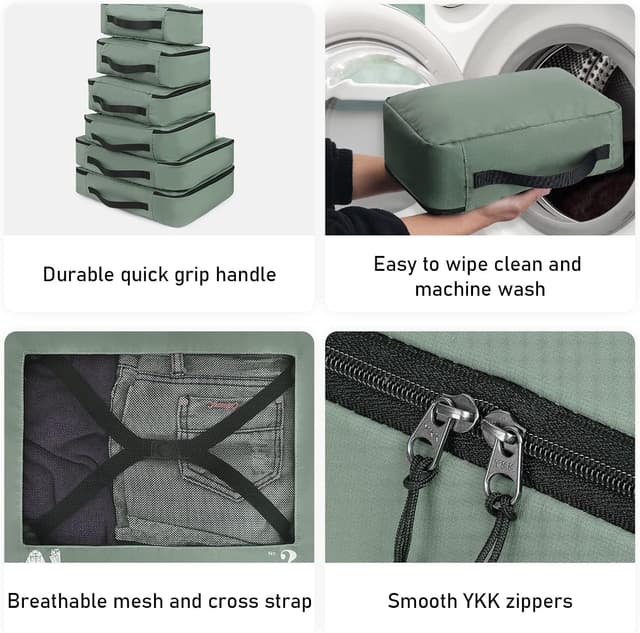 Thumbnail 4 de ECOHUB Packwürfel 7‑teilig Reise-Organizer Grün