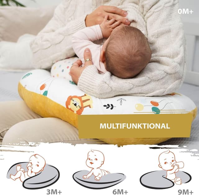 Detalle 2 de Totsy Baby Coussin d’allaitement et de grossesse Teddy, 130 cm (soutien pour maman et bébé)