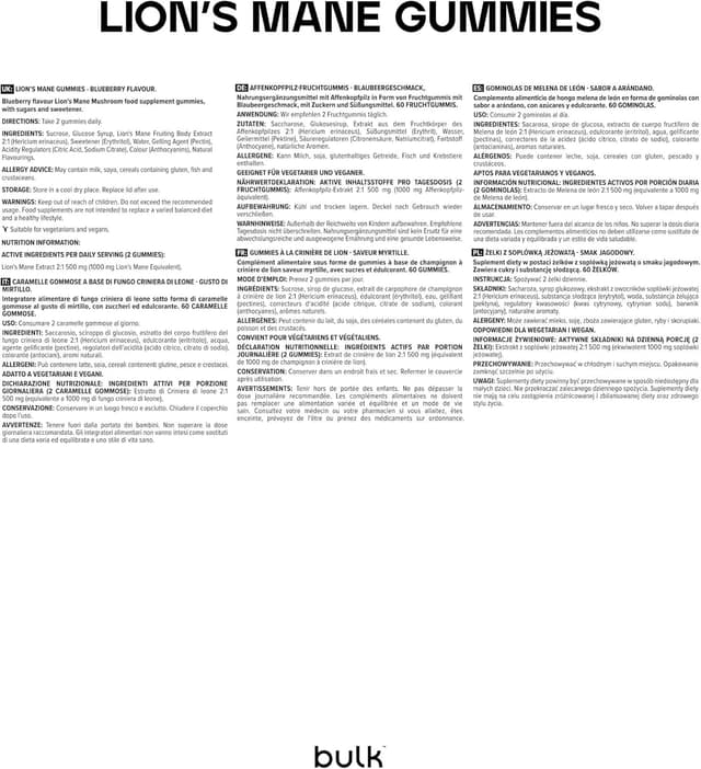 Thumbnail 4 de Bulk Lion's Mane 1000 mg caramelle 🍬