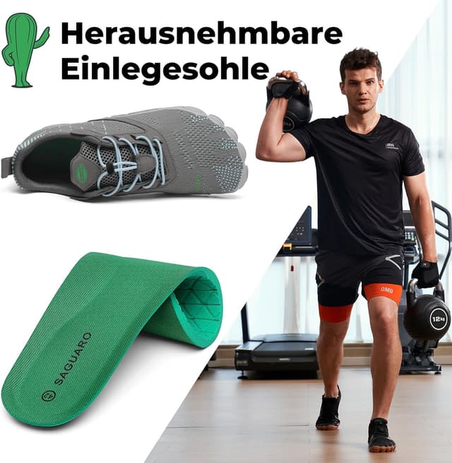 Detalle de SAGUARO Unisex Barfußschuhe Outdoor mit Zehenbereich und Zero-Drop-Sohle (Gr. 36–48)