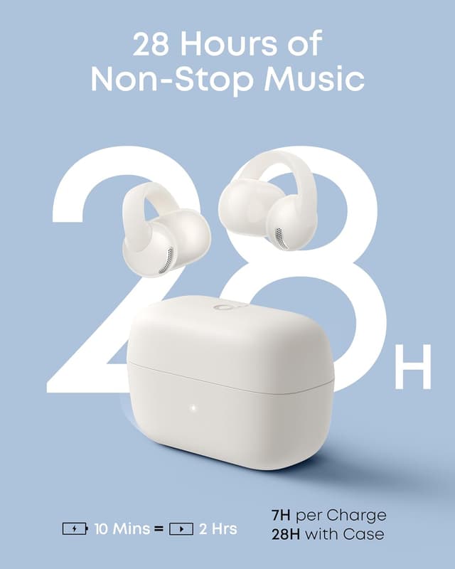 Detalle de Soundcore C50i by Anker open-ear clip-on headphones with AI clear calls, 28H playtime and IP55