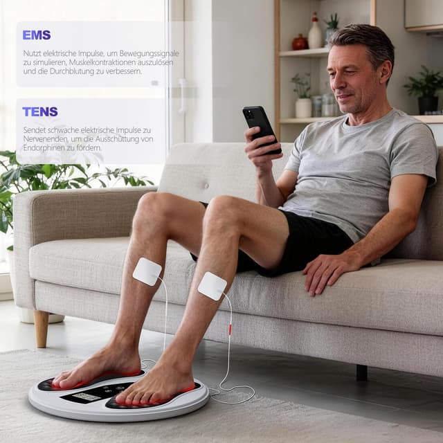 Detalle 2 de Medic Durchblutungsstimulator 660 + 850 nm: EMS/TENS Fußmassagegerät für Durchblutung & Regeneration