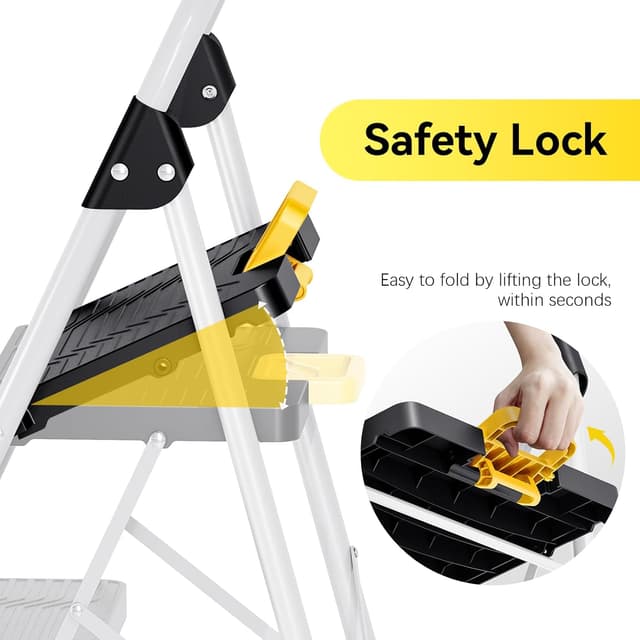 Thumbnail 3 de KINGRACK 3 Step Folding Ladder 360kg capacity