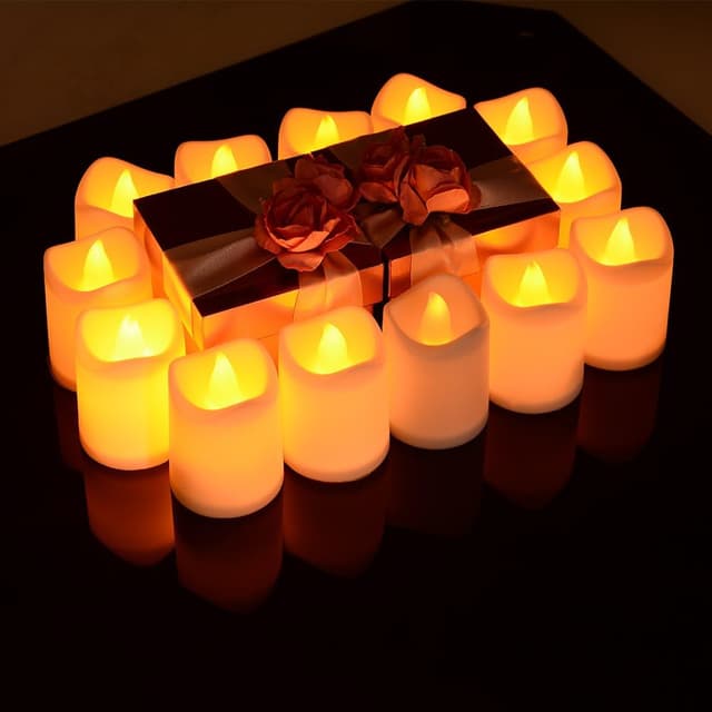 Detalle 2 de Litake LED Candles (24 Pack) Flameless Flickering Tea Lights in Warm White
