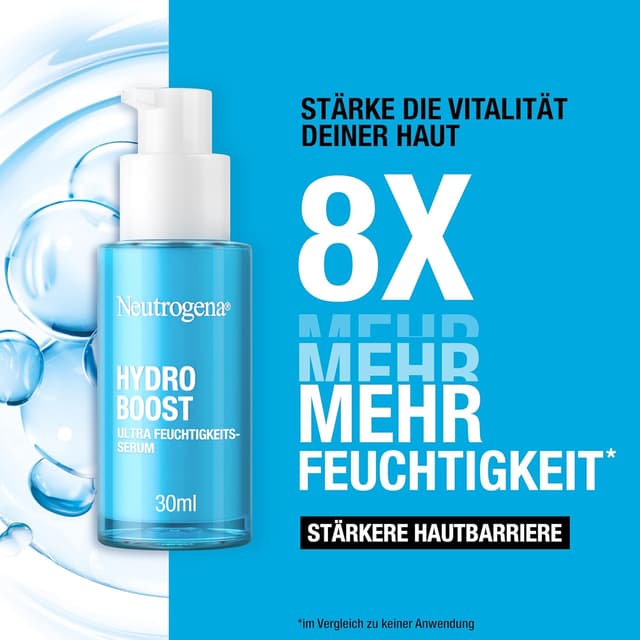 Detalle de Neutrogena Hydro Boost Ultra Feuchtigkeitsserum parfümfrei (Hyaluronsäure, Aminosäuren & Elektrolyte) – 30 ml