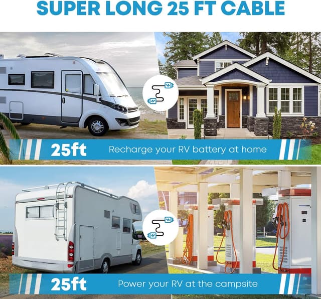 Thumbnail 6 de Kohree 25' 30 Amp RV Power Extension Cord with Twist Lock Adapter (ETL Listed) — LED Indicator & Grip Handle