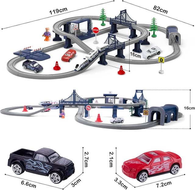Detalle 1 de Electric train set 104 pcs for toddlers