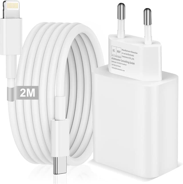 Detalle de Caricatore iPhone 30W con cavo USB‑C Lightning da 2 m e ricarica rapida PD