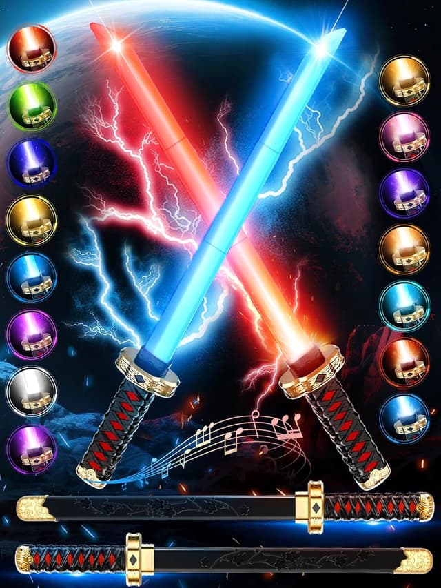 Imagen de VATOS Lichtschwert 2er Set RGB 15 Farben en OfertitasTOP