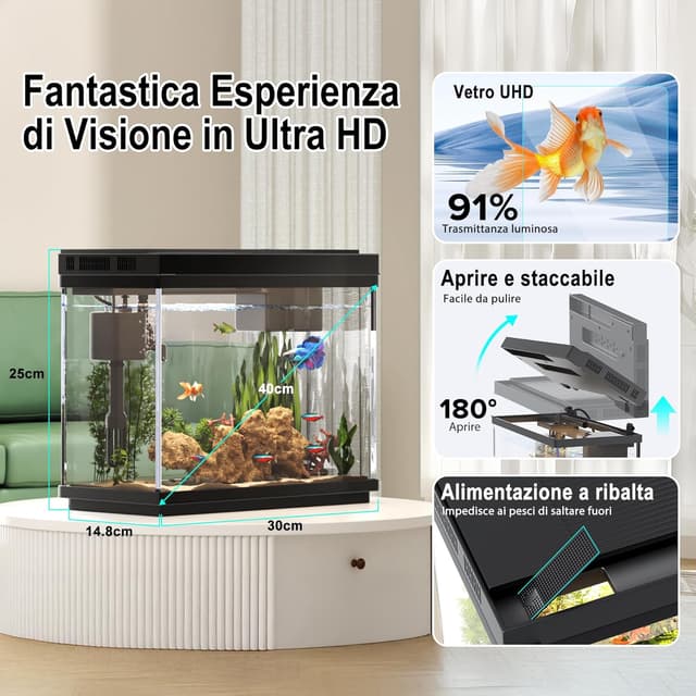 Thumbnail 4 de Vehipa Acquario Completo 9L per pesci rossi 🐟