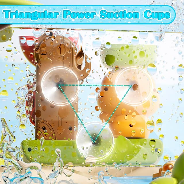 Detalle 2 de Bath Toys for Toddlers 3‑piece Suction Set