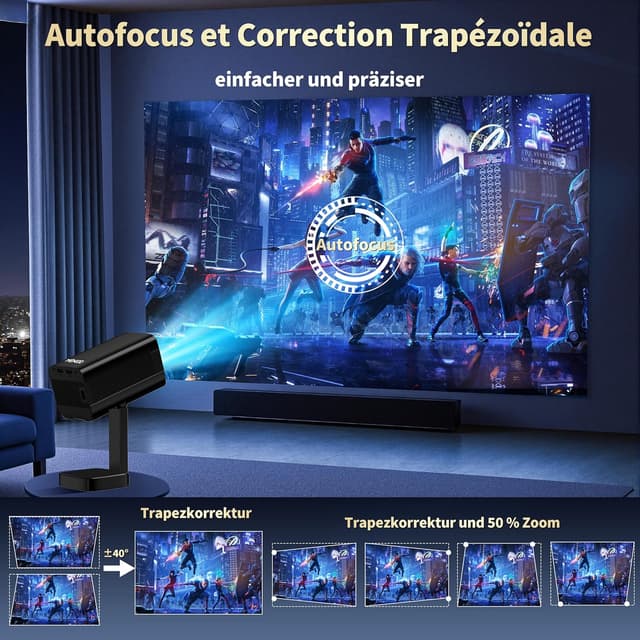 Thumbnail 6 de MENIOO Mini Beamer 4K 400 Lumen đź“˝