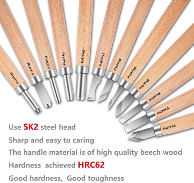 Thumbnail 4 de Preciva Outil de Gravure en Bois Kit 12 Pièces