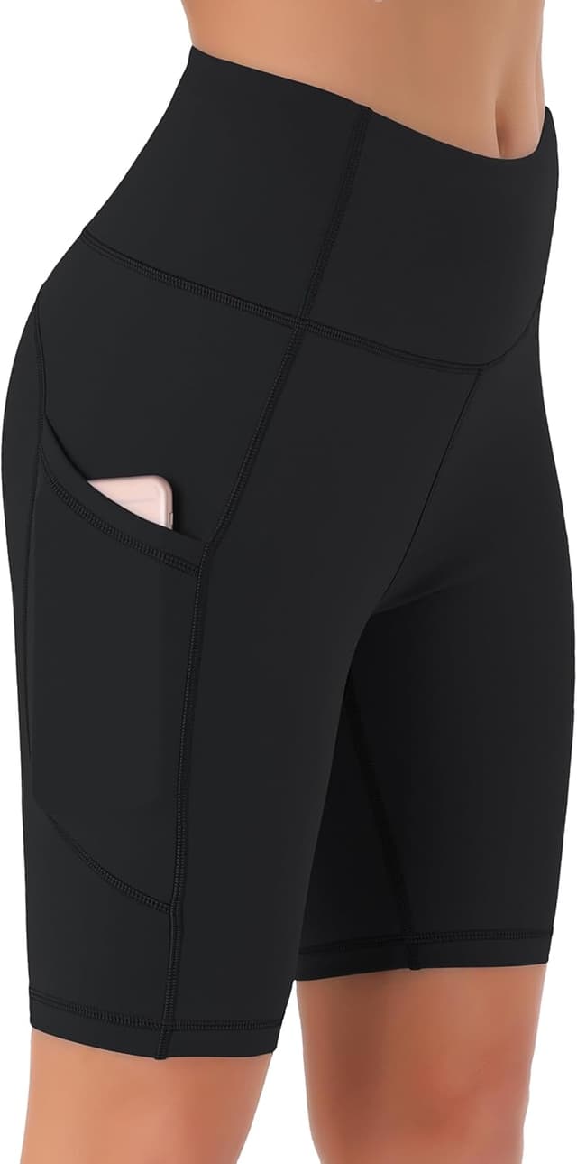 Detalle de JOYSPELS Women’s High-Waisted Cycling Shorts with Side Pockets
