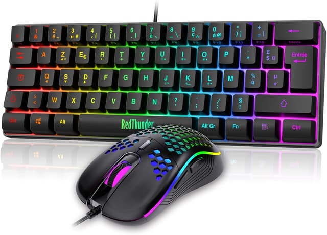 Detalle de RedThunder 60% ensemble gamer AZERTY 62 touches