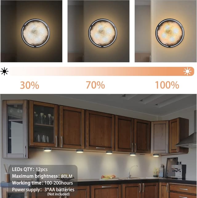 Detalle 2 de Wireless RGBW under cabinet lights 6 pack