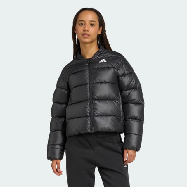 Detalle de adidas Essentials CLIMAWARM chaqueta de plumón sintético negra