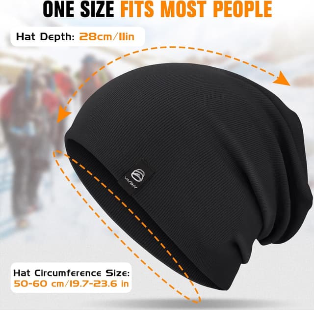 Thumbnail 6 de YANIKY leichte Beanie-Mütze aus Baumwolle (93% Baumwolle, 7% Elastan) – Unisex Slouch Longbeanie für alle Jahreszeiten
