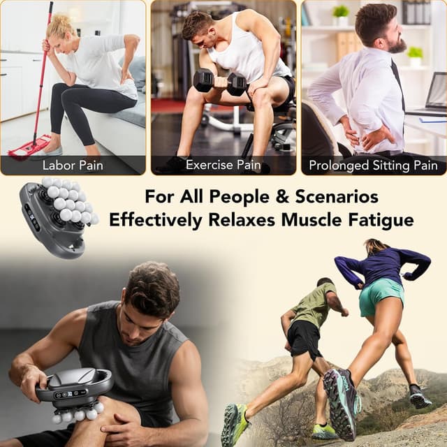 Detalle de Massage Gun Deep Tissue 16-Head Mini Percussion Massager with 30 Speeds (2000mAh) – Compact, quiet recovery massage tool