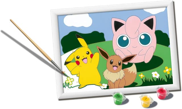 Detalle 2 de Ravensburger CreArt Pokémon – Dipingere con i Numeri (7+ anni), kit pittura con tavole, cornice, pennello e colori