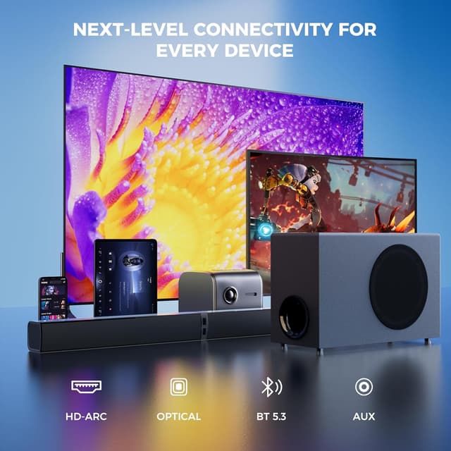 Thumbnail 6 de GarageRock Soundbar with Subwoofer for TV (120W) – Bluetooth 5.3, ARC, Optical & AUX