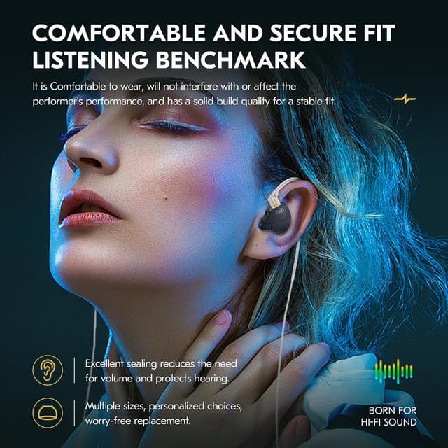 Detalle de Yinyoo CCZ MC01 Soul wired in-ear monitors (IEM) with 3.5mm jack