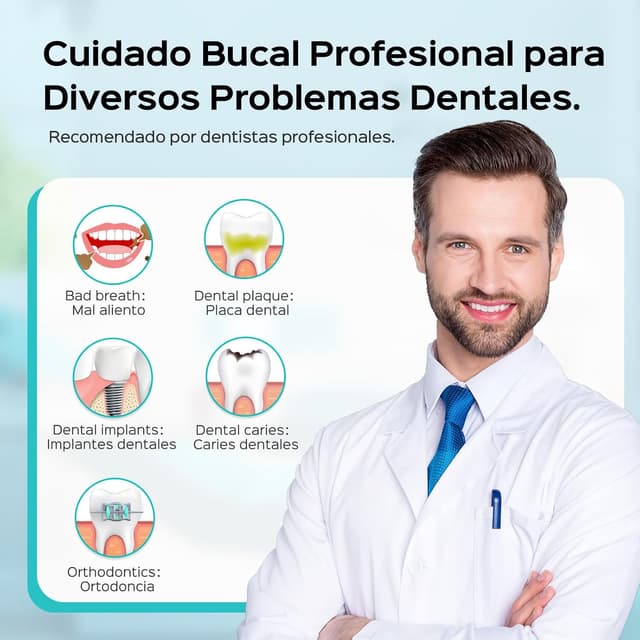 Detalle 2 de COSLUS Irrigador Dental Sobremesa Profesional 2 Modos 12 Presiones 600ml