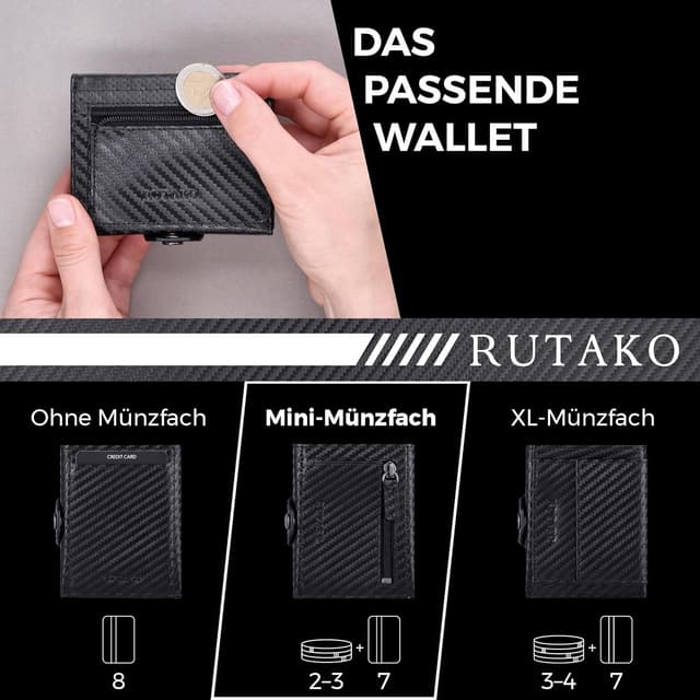 Thumbnail 5 de RUTAKO Slim Wallet RFID Schutz Kartenetui klein