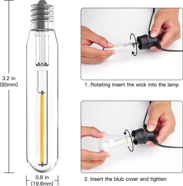 Detalle de GlobaLink Catena Luminosa LED da esterno collegabile S14 con 30+2 lampadine PET infrangibili, IP65