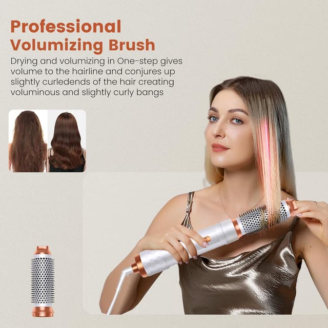 Detalle de 5 in 1 Hair Styler Airbrush multi styler with air curler, dryer brush, and heat gloves