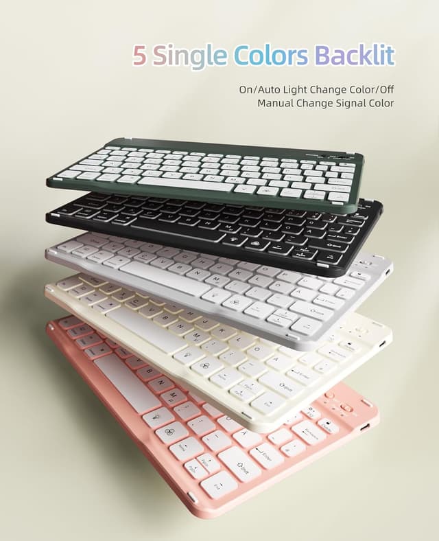 Thumbnail 5 de JKSML Tastatur Hülle für iPad 10.2 Zoll Creme Weiß